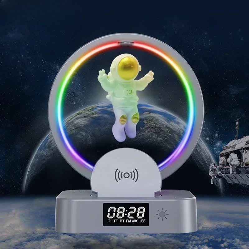 Magnetic Levitating Bluetooth Speaker Floating Astronaut Speakers Sound Box with LED Light Show Wireless Charger